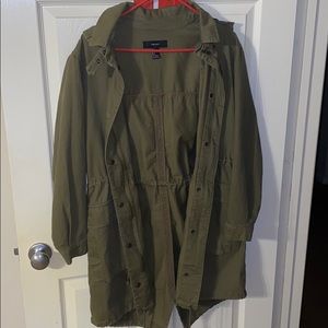 Forever21 Long Green Utility Jacket